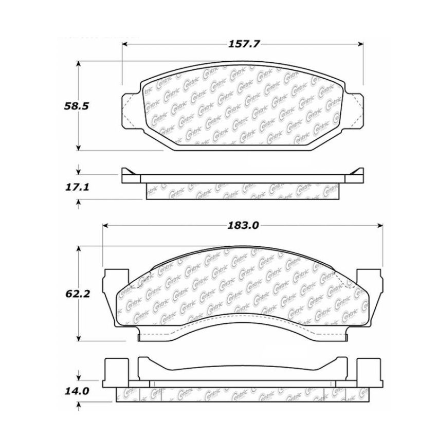 CENTRIC PARTS 106.00500 Posi Quiet Extended Wear Brake Pads with Shims and Hardware