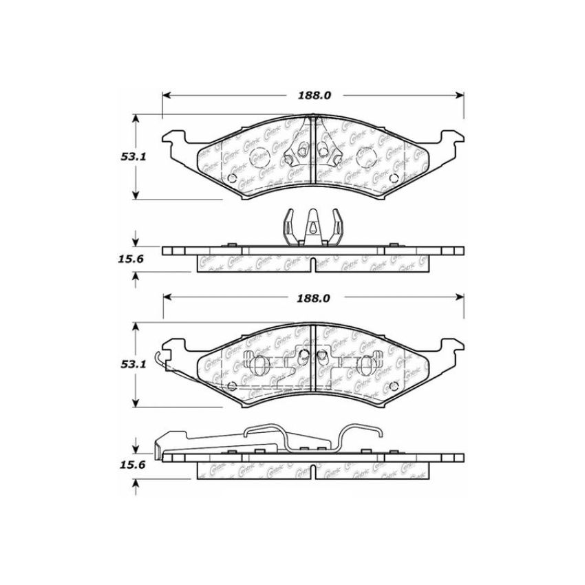 CENTRIC PARTS 106.03240 Posi Quiet Extended Wear Brake Pads with Shims and Hardware