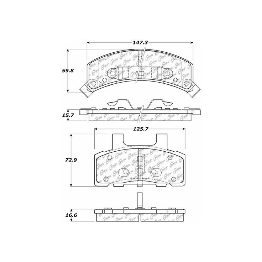 CENTRIC PARTS 106.03680 Posi Quiet Extended Wear Brake Pads with Shims and Hardware