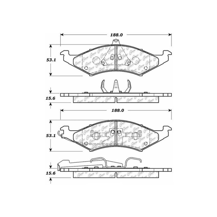CENTRIC PARTS 106.04210 Posi Quiet Extended Wear Brake Pads with Shims and Hardware