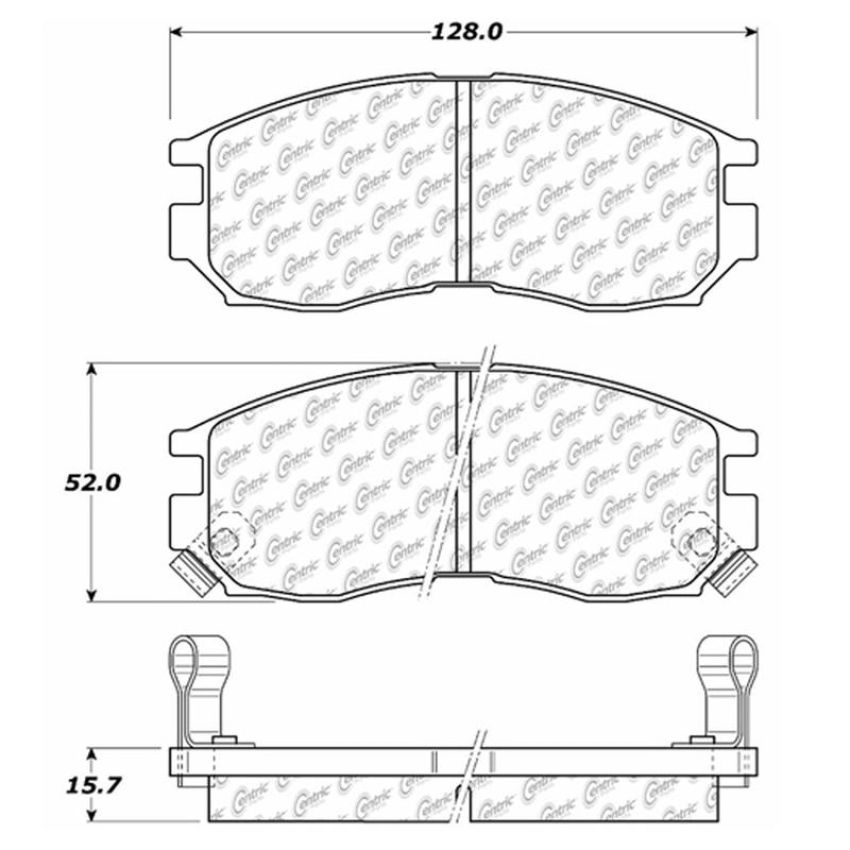 CENTRIC PARTS 106.04840 Posi Quiet Extended Wear Brake Pads with Shims and Hardware