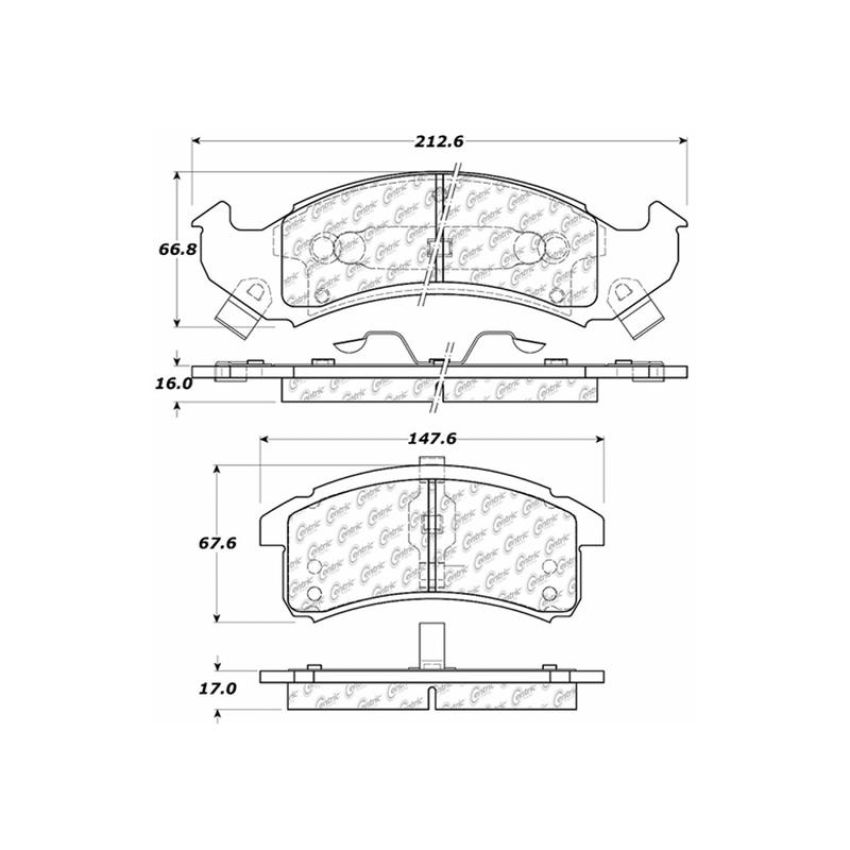 CENTRIC PARTS 106.05050 Posi Quiet Extended Wear Brake Pads with Shims and Hardware