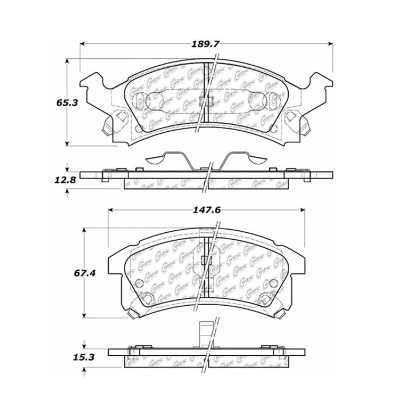 CENTRIC PARTS 106.05060 Posi Quiet Extended Wear Brake Pads with Shims and Hardware