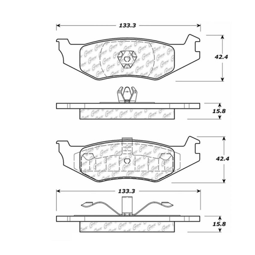 CENTRIC PARTS 106.05120 Posi Quiet Extended Wear Brake Pads with Shims and Hardware