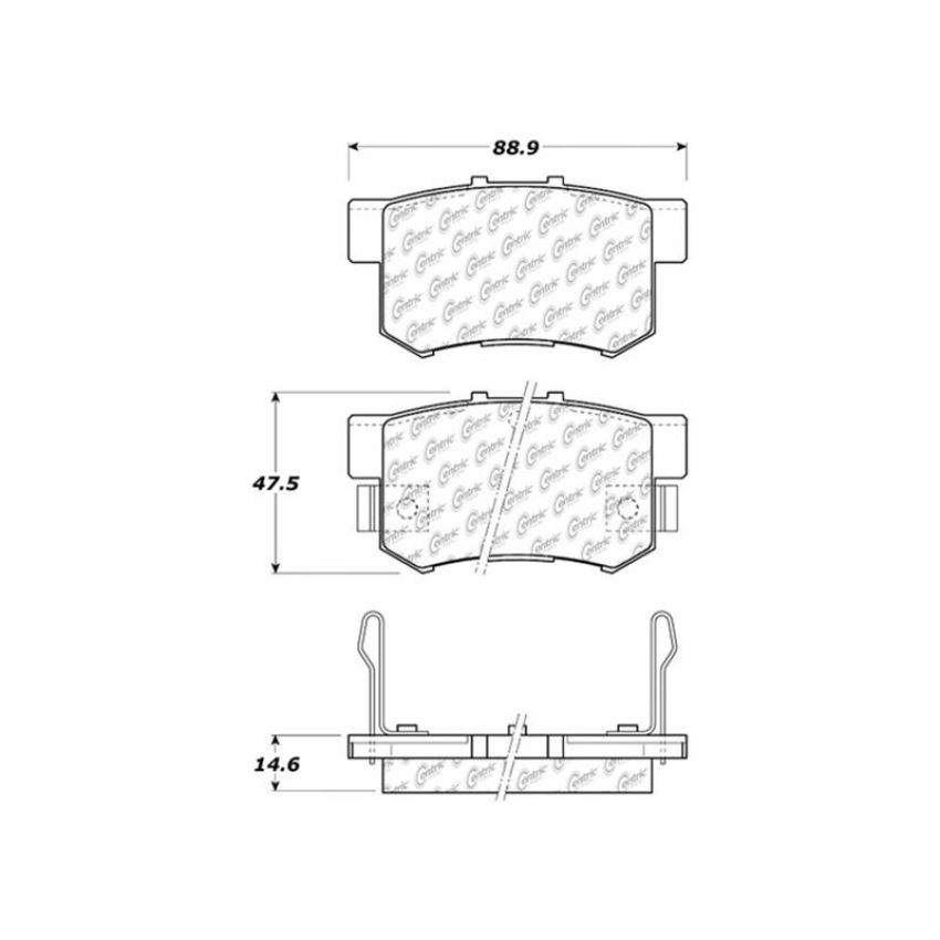 CENTRIC PARTS 106.05372 Posi Quiet Extended Wear Brake Pads with Shims and Hardware