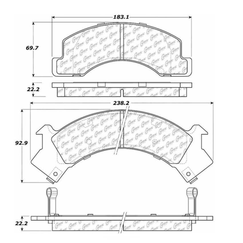 CENTRIC PARTS 106.05460 Posi Quiet Extended Wear Brake Pads with Shims