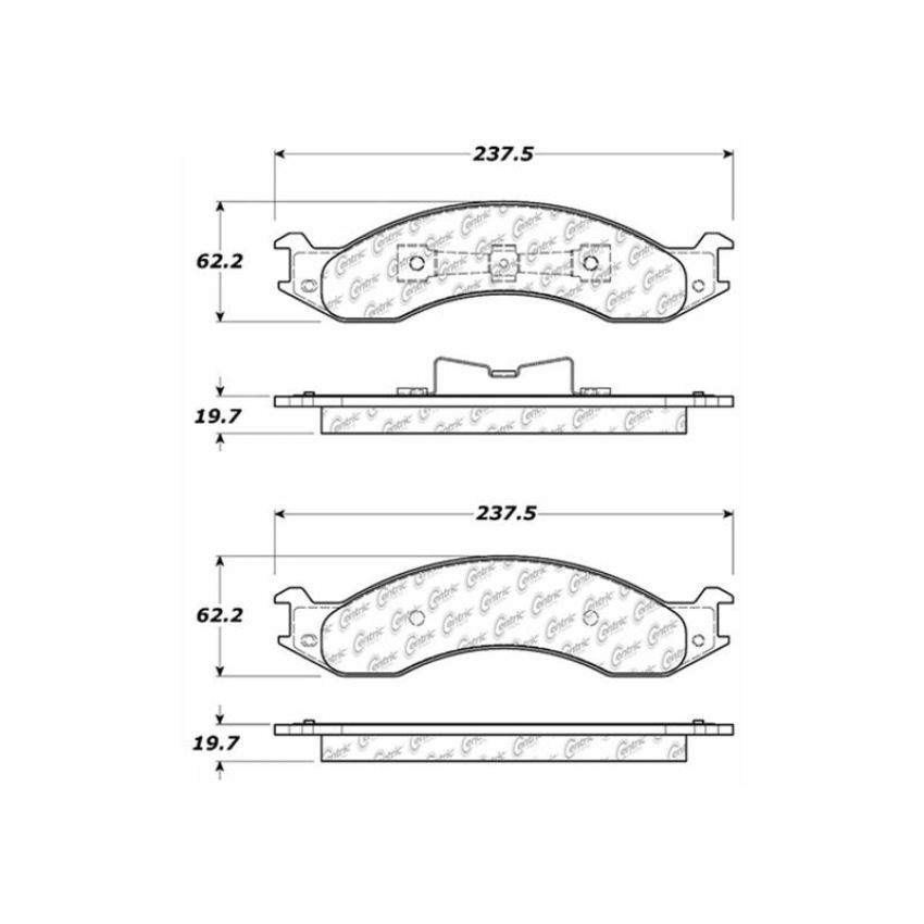 CENTRIC PARTS 106.05570 Posi Quiet Extended Wear Brake Pads with Shims and Hardware