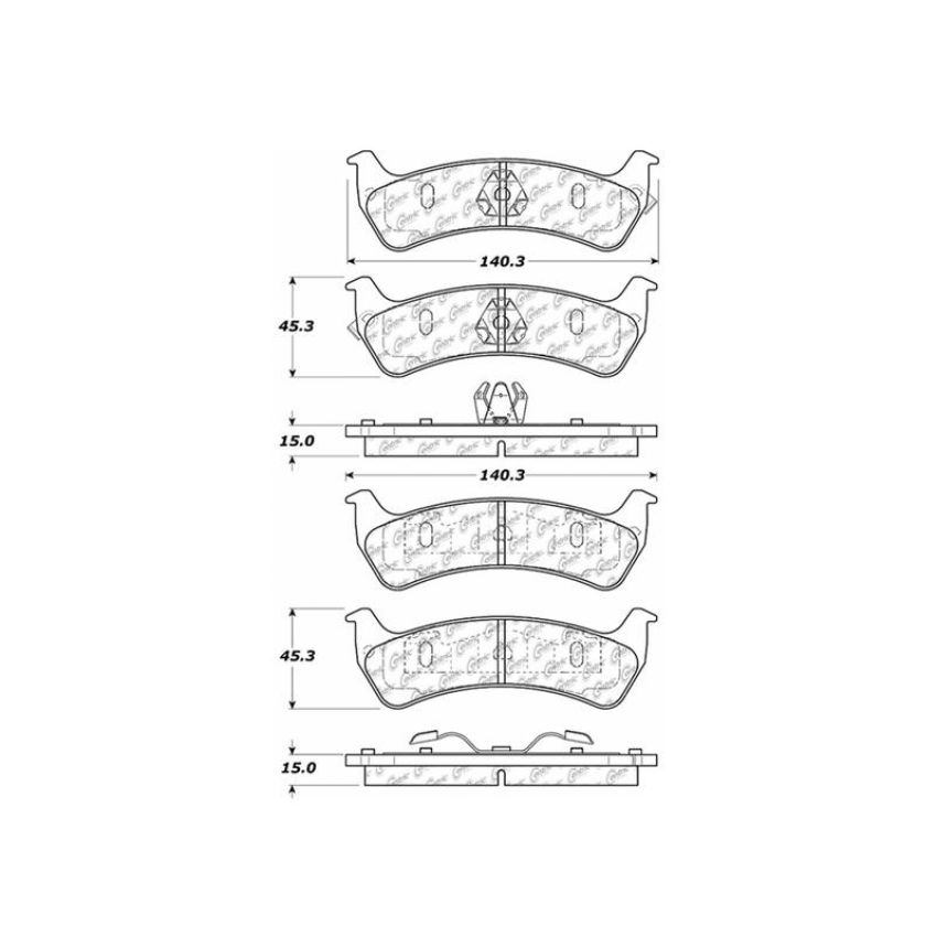 CENTRIC PARTS 106.06250 Posi Quiet Extended Wear Brake Pads with Shims and Hardware