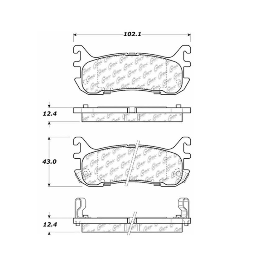 CENTRIC PARTS 106.06360 Posi Quiet Extended Wear Brake Pads with Shims and Hardware