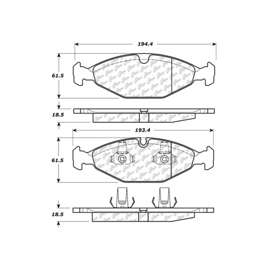 CENTRIC PARTS 106.06400 Posi Quiet Extended Wear Brake Pads with Shims