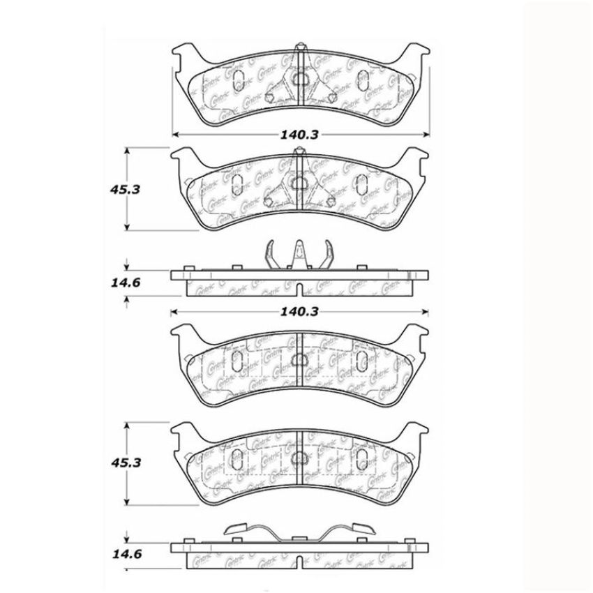 CENTRIC PARTS 106.06670 Posi Quiet Extended Wear Brake Pads with Shims and Hardware