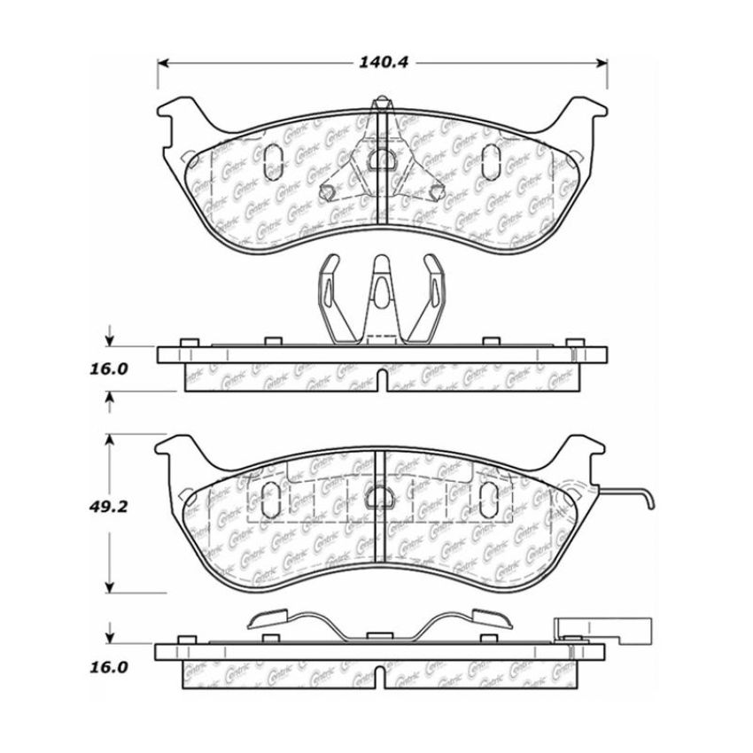 CENTRIC PARTS 106.06740 Posi Quiet Extended Wear Brake Pads with Shims and Hardware
