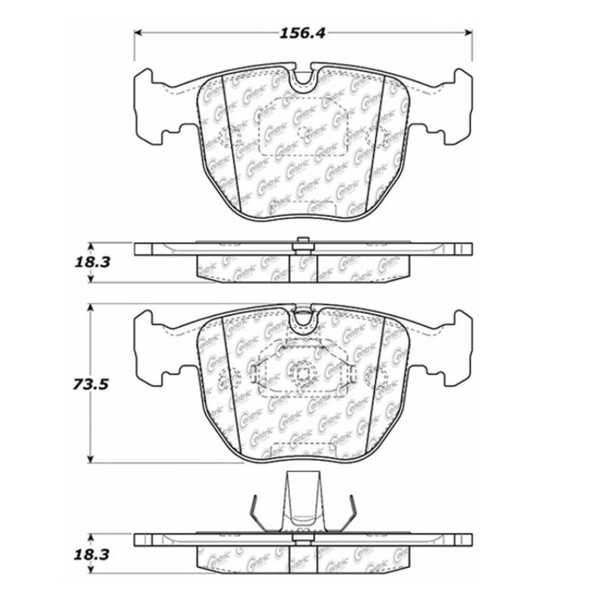 CENTRIC PARTS 106.06810 Posi Quiet Extended Wear Brake Pads with Shims and Hardware