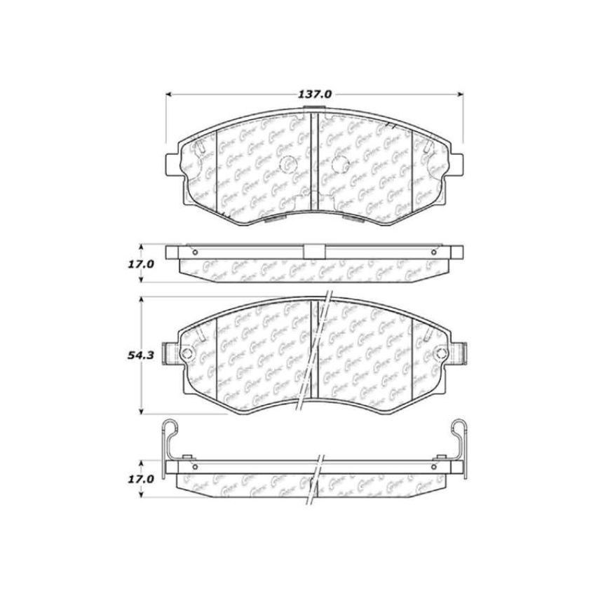 CENTRIC PARTS 106.07001 Posi Quiet Extended Wear Brake Pads with Shims and Hardware