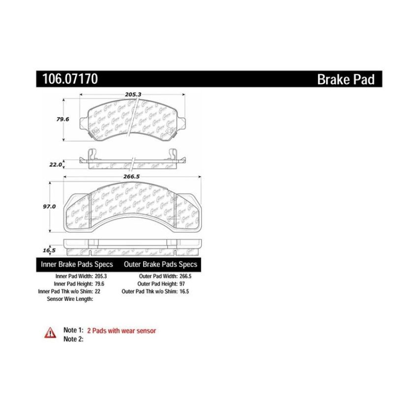 CENTRIC PARTS 106.07170 Posi Quiet Extended Wear Brake Pads with Shims