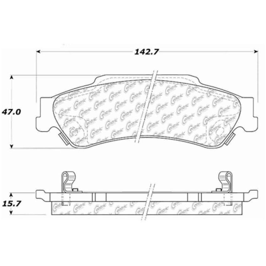 CENTRIC PARTS 106.07290 Posi Quiet Extended Wear Brake Pads with Shims and Hardware