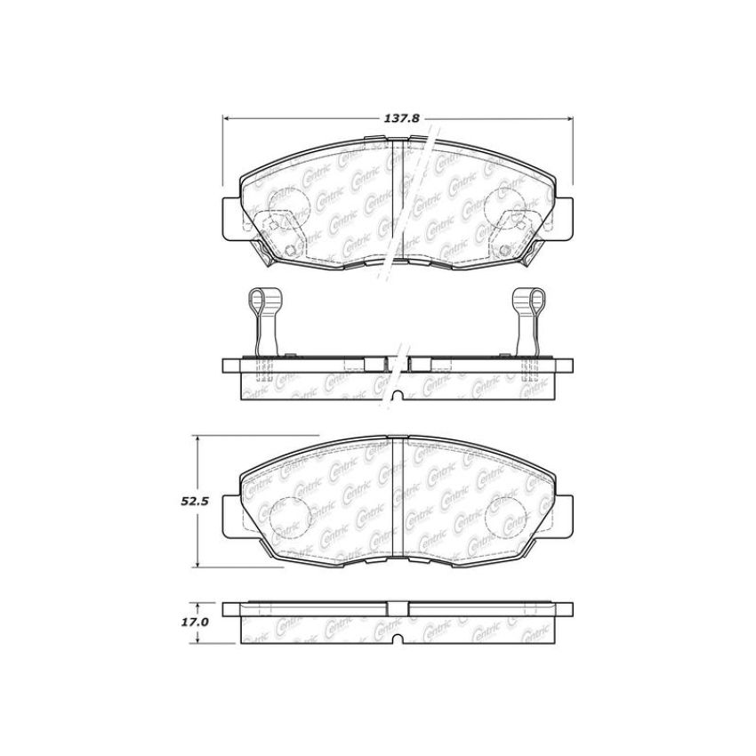 CENTRIC PARTS 106.07641 Posi Quiet Extended Wear Brake Pads with Shims and Hardware