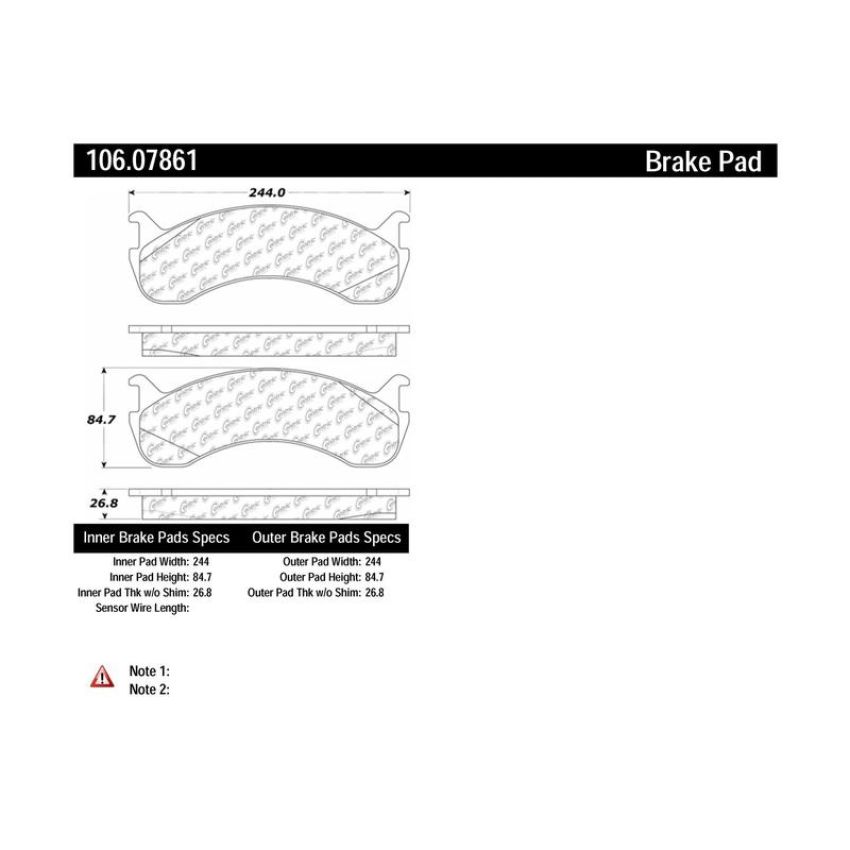 CENTRIC PARTS 106.07861 Posi Quiet Extended Wear Brake Pads with Shims and Hardware