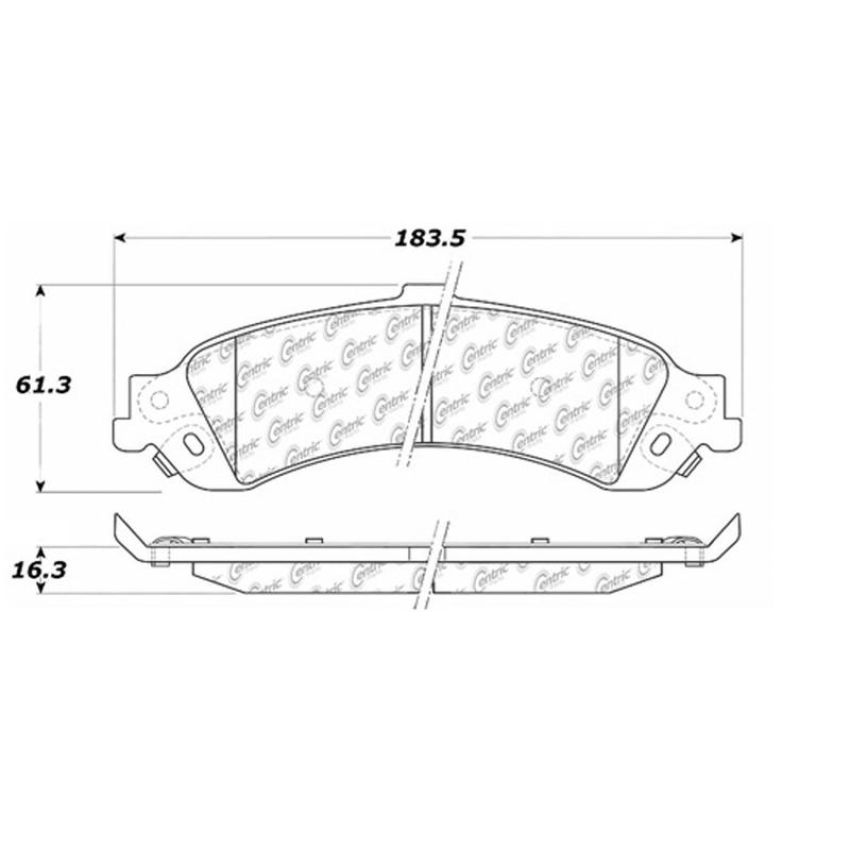 CENTRIC PARTS 106.08340 Posi Quiet Extended Wear Brake Pads with Shims and Hardware