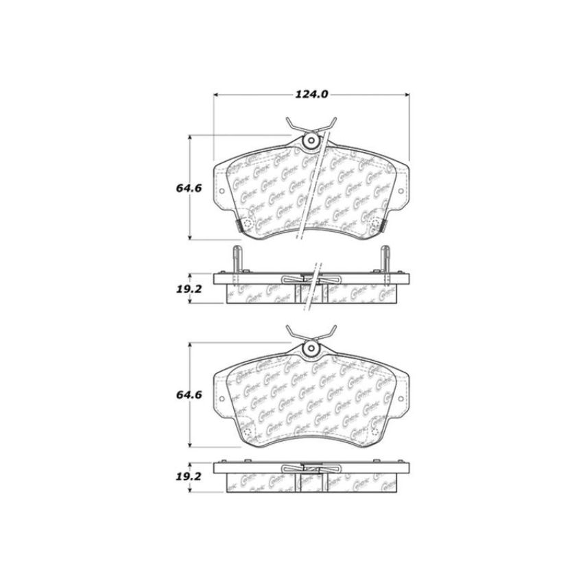 CENTRIC PARTS 106.08411 Posi Quiet Extended Wear Brake Pads with Shims and Hardware
