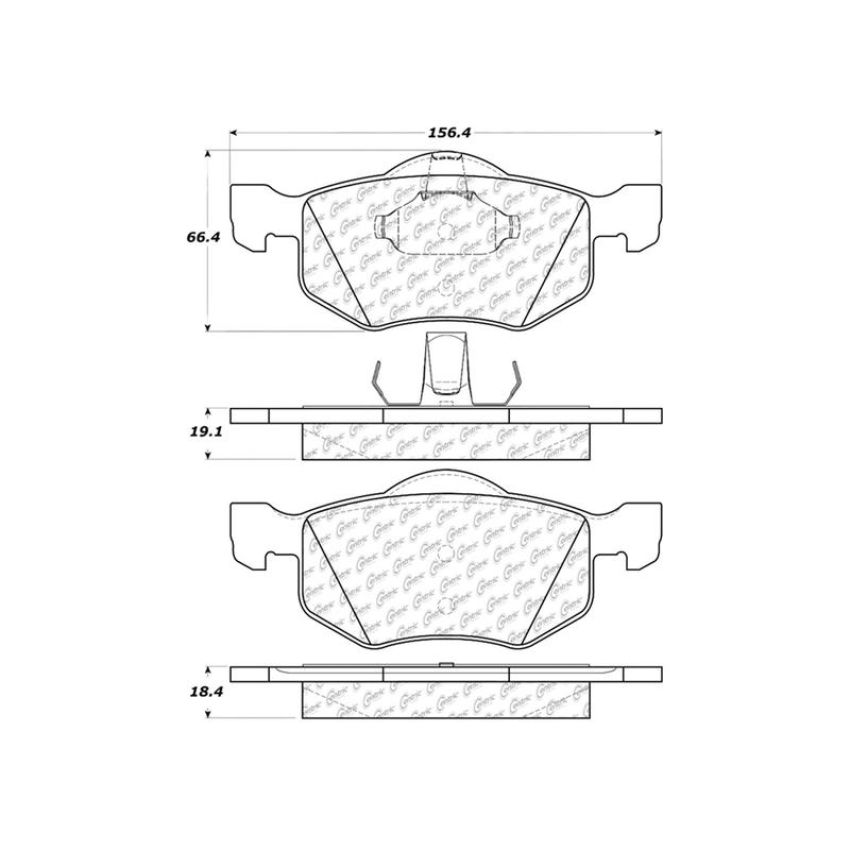 CENTRIC PARTS 106.08430 Posi Quiet Extended Wear Brake Pads with Shims and Hardware
