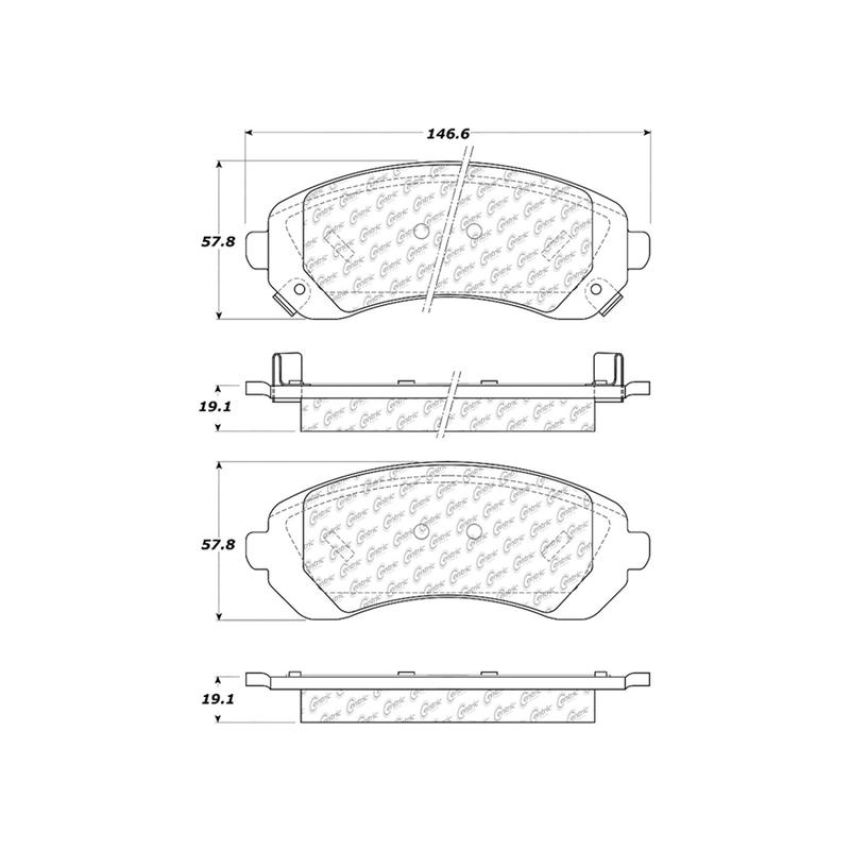 CENTRIC PARTS 106.08440 Posi Quiet Extended Wear Brake Pads with Shims and Hardware