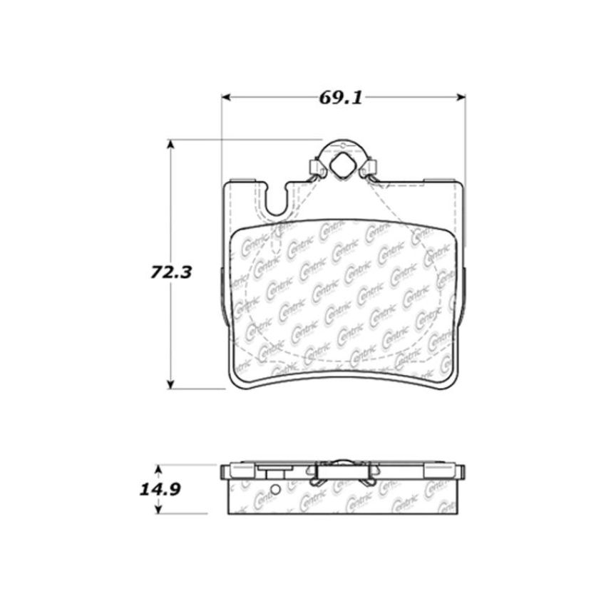CENTRIC PARTS 106.08480 Posi Quiet Extended Wear Brake Pads with Shims and Hardware