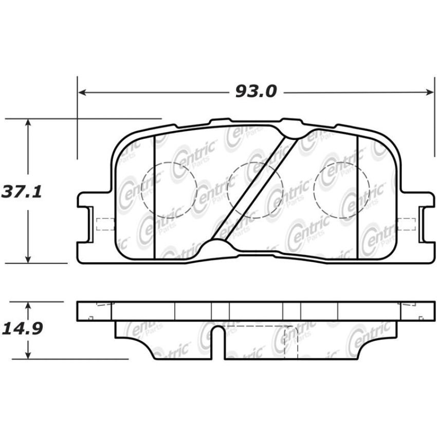 CENTRIC PARTS 106.08851 Posi Quiet Extended Wear Brake Pads with Shims and Hardware