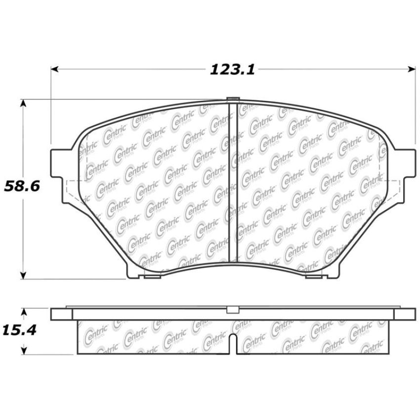 CENTRIC PARTS 106.08900 Posi Quiet Extended Wear Brake Pads with Shims and Hardware