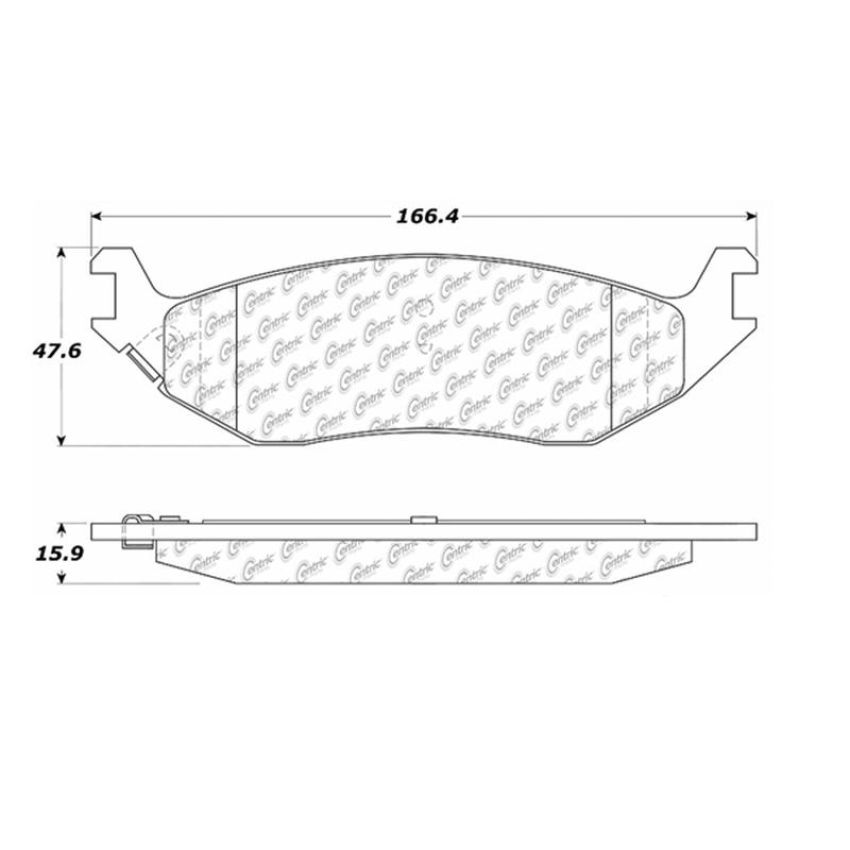 CENTRIC PARTS 106.08980 Posi Quiet Extended Wear Brake Pads with Shims and Hardware