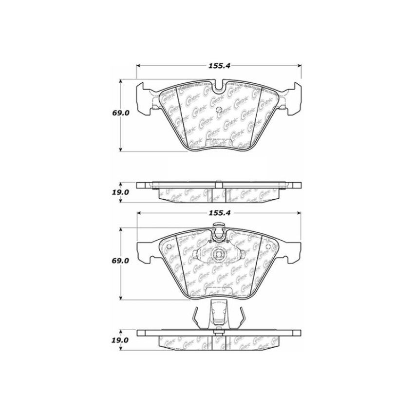 CENTRIC PARTS 106.09181 Posi Quiet Extended Wear Brake Pads with Shims and Hardware