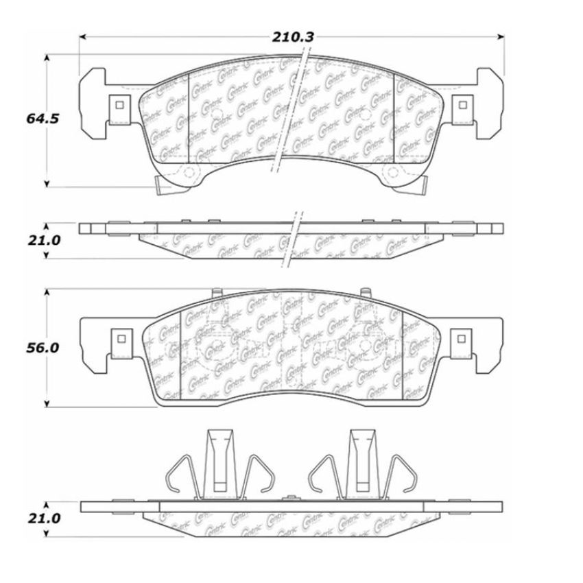 CENTRIC PARTS 106.09340 Posi Quiet Extended Wear Brake Pads with Shims and Hardware