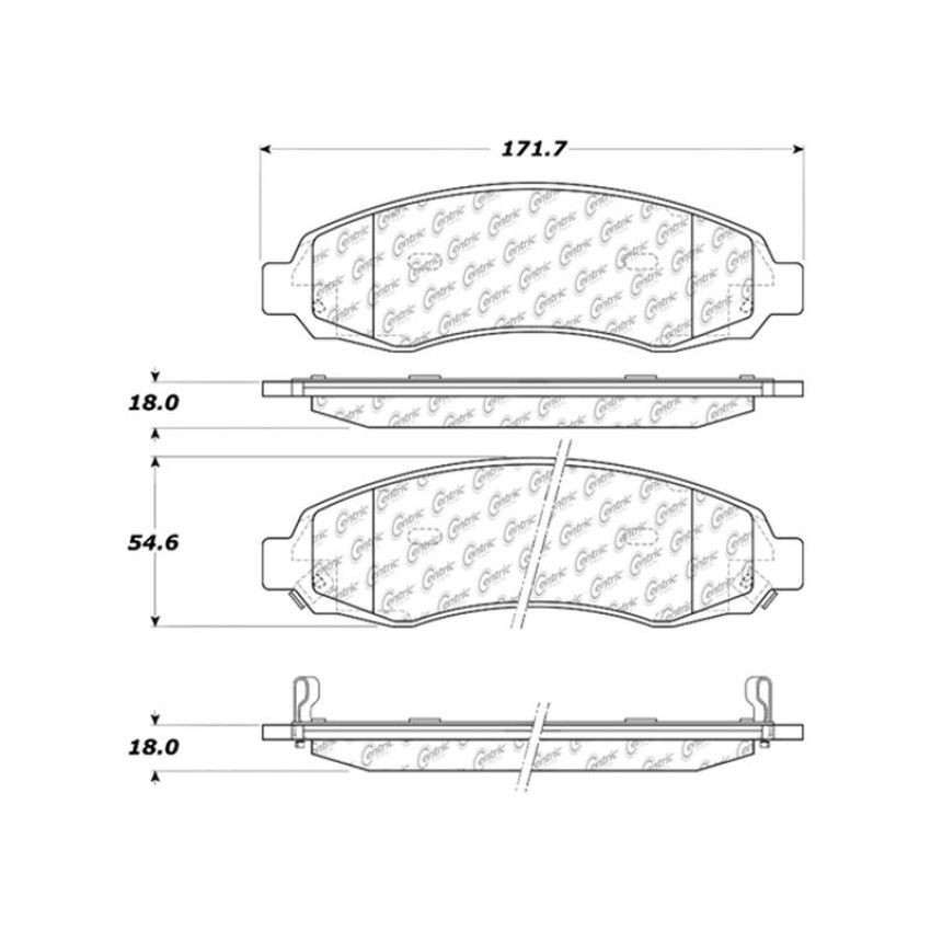 CENTRIC PARTS 106.09620 Posi Quiet Extended Wear Brake Pads with Shims and Hardware