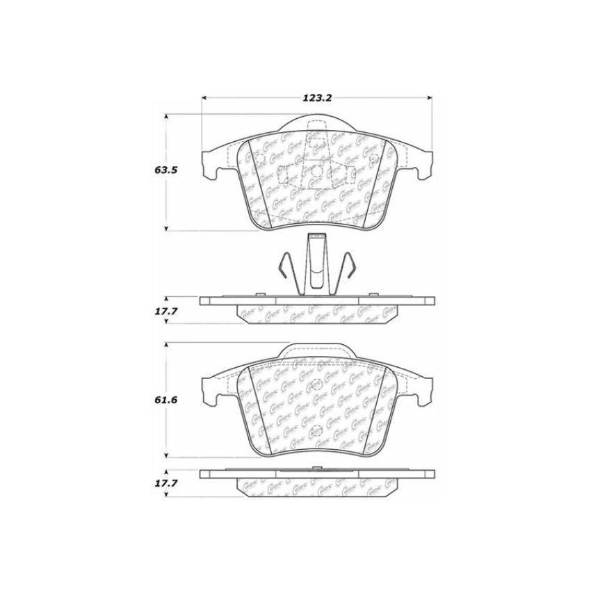 CENTRIC PARTS 106.09800 Posi Quiet Extended Wear Brake Pads with Shims and Hardware