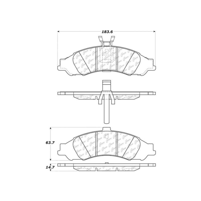 CENTRIC PARTS 106.10430 Posi Quiet Extended Wear Brake Pads with Shims and Hardware