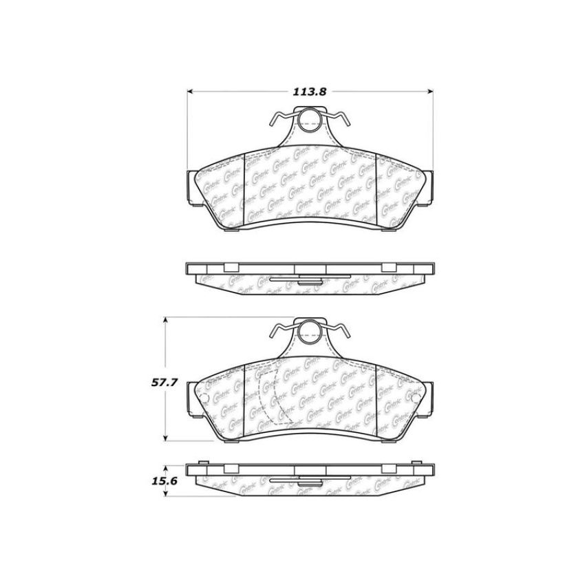CENTRIC PARTS 106.10481 Posi Quiet Extended Wear Brake Pads with Shims