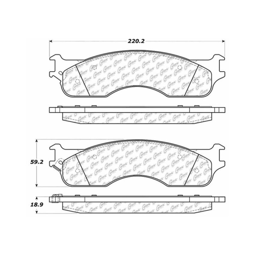 CENTRIC PARTS 106.10540 Posi Quiet Extended Wear Brake Pads with Shims and Hardware