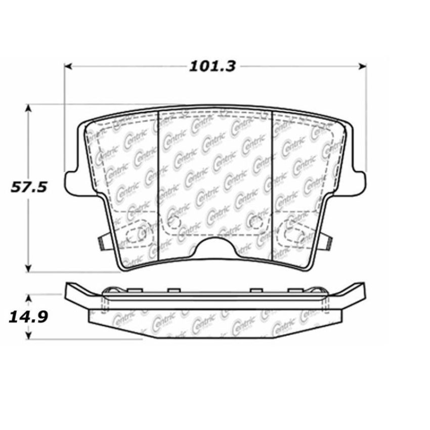 CENTRIC PARTS 106.10571 Posi Quiet Extended Wear Brake Pads with Shims and Hardware