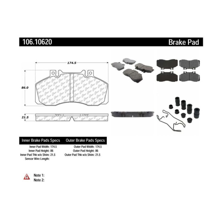CENTRIC PARTS 106.10620 Posi Quiet Extended Wear Brake Pads with Shims