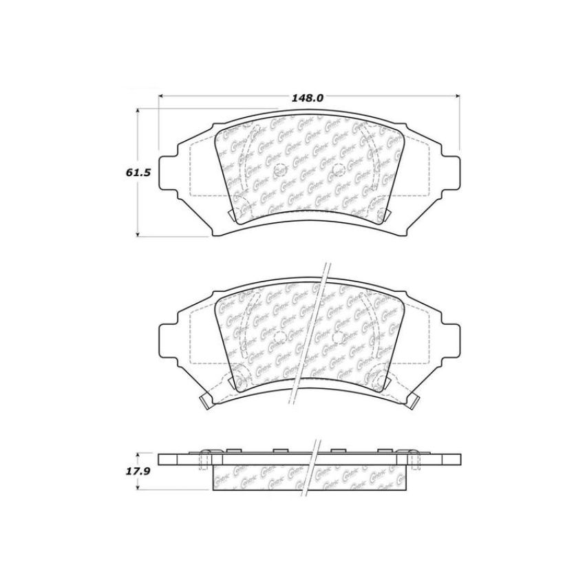 CENTRIC PARTS 106.10760 Posi Quiet Extended Wear Brake Pads with Shims and Hardware