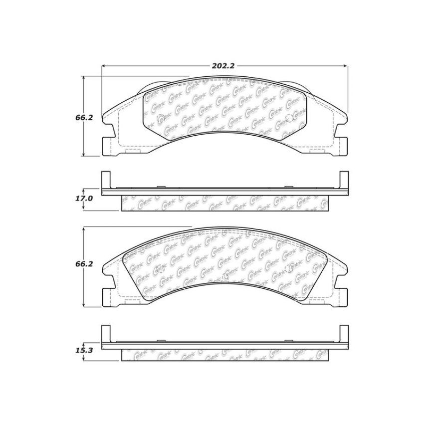 CENTRIC PARTS 106.13291 Posi Quiet Extended Wear Brake Pads with Shims and Hardware