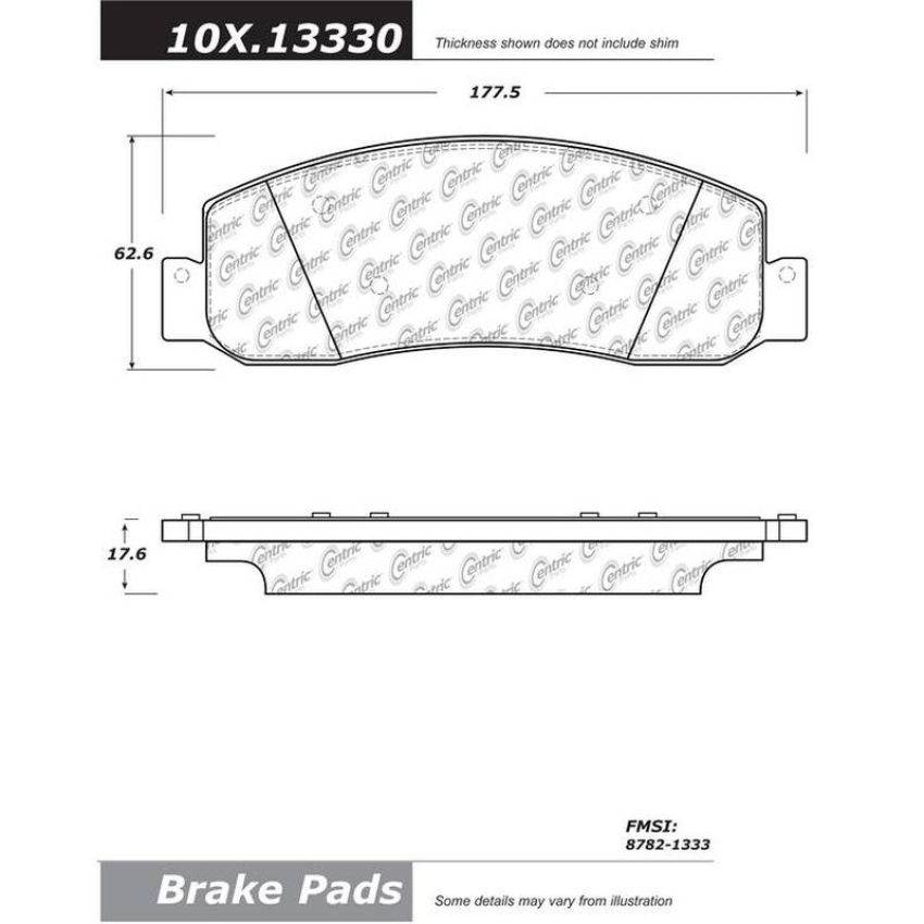CENTRIC PARTS 106.13330 Posi Quiet Extended Wear Brake Pads with Shims and Hardware