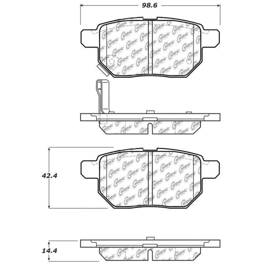 CENTRIC PARTS 106.13540 Posi Quiet Extended Wear Brake Pads with Shims and Hardware