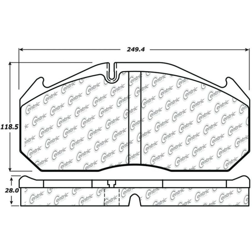 CENTRIC PARTS 106.14070 Posi Quiet Heavy Duty 23K Pad Air Disc Meritor D Elsa 1