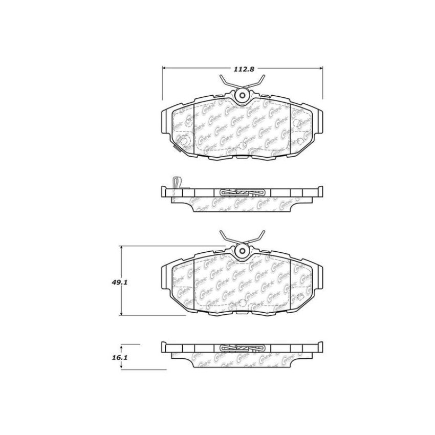 CENTRIC PARTS 106.14650 Posi Quiet Extended Wear Brake Pads with Shims and Hardware