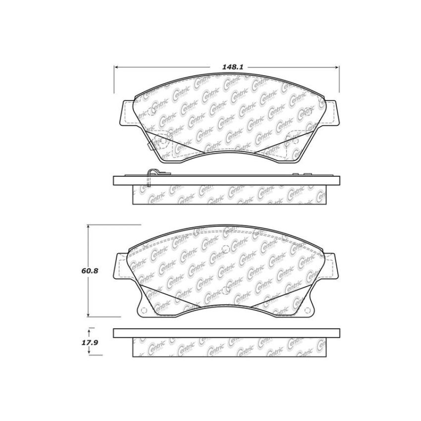 CENTRIC PARTS 106.15220 Posi Quiet Extended Wear Brake Pads with Shims and Hardware