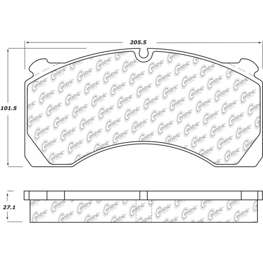 CENTRIC PARTS 106.15250 Posi Quiet Heavy Duty 23K Pad Air Disc Meritor Dx195
