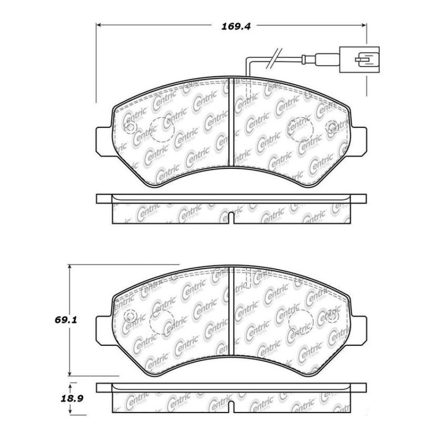 CENTRIC PARTS 106.15401 Posi Quiet Extended Wear Brake Pads with Shims and Hardware