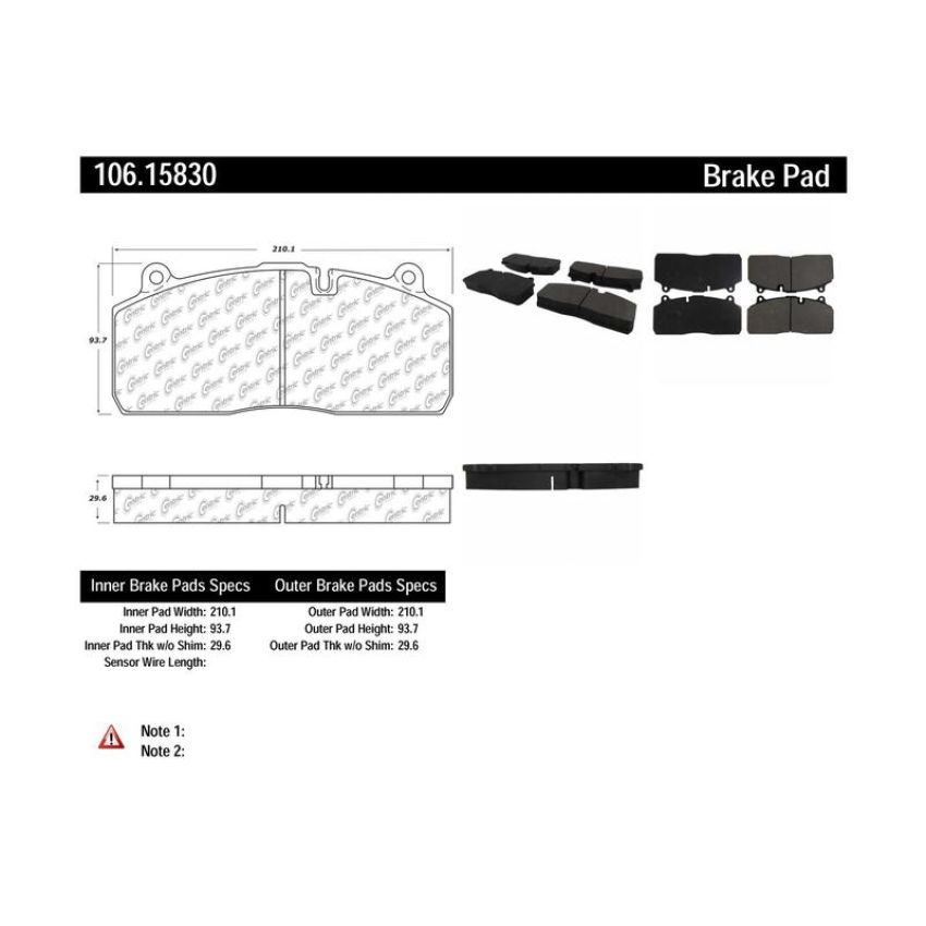 CENTRIC PARTS 106.15830 Posi Quiet Heavy Duty 23K Pad Air Disc Haldex DB22LT