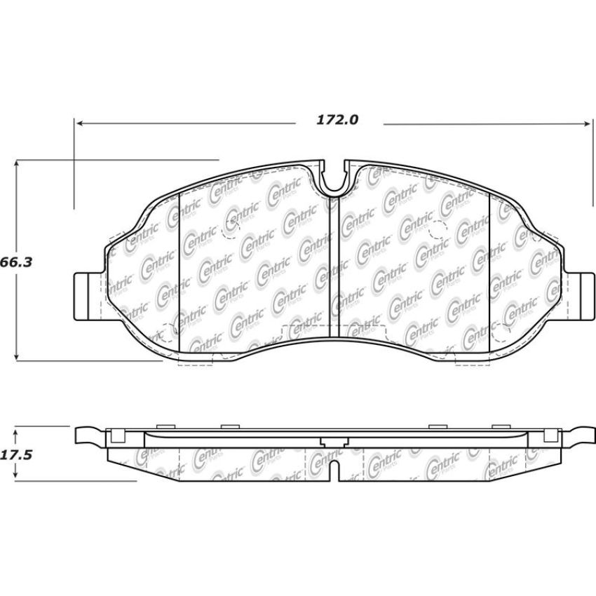 CENTRIC PARTS 106.17740 Posi Quiet Extended Wear Brake Pads with Shims and Hardware